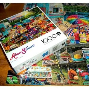 Jigsaw Puzzle 1000 Pcs Family Camping Lake Wildlife‎ Aimee Stewart Art Complete